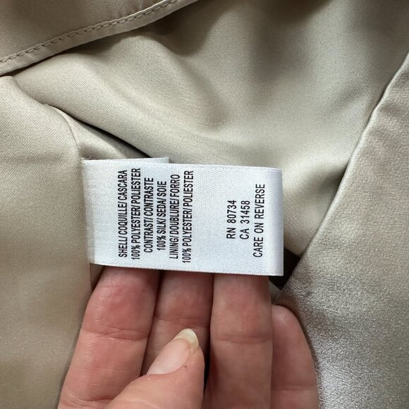 BCBG MAXAZRIA Beaded/Sequined Neckline Cream Pleated Dress size 8P - Picture 8 of 8